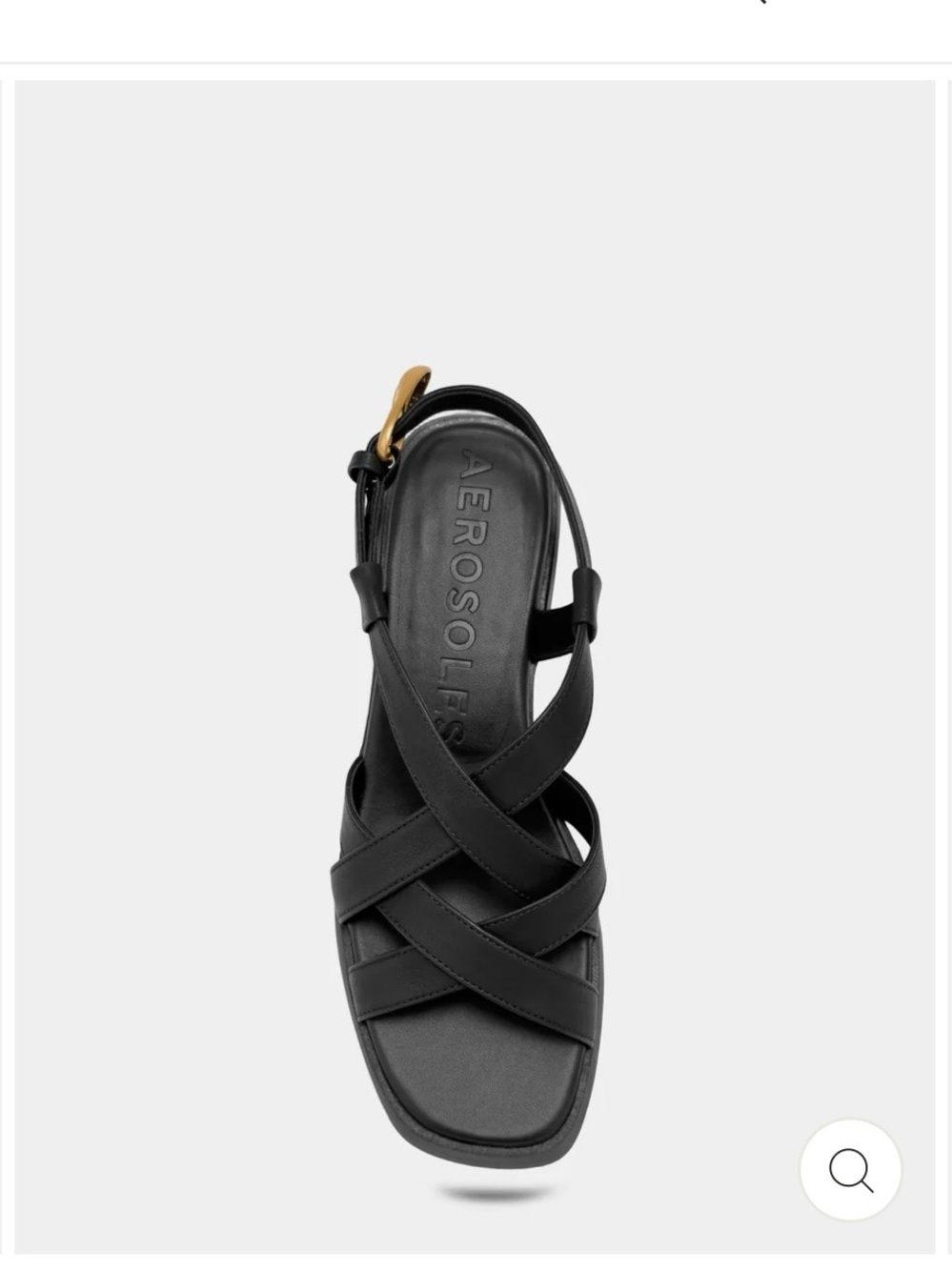 AEROSOLES Black Crisscross Strap Slingback Sandal with Buckle